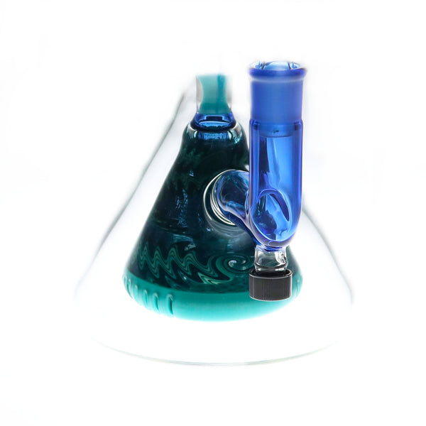 Illadelph Blue Reticello HourGlass Recycler with worked collins and Wu-banger